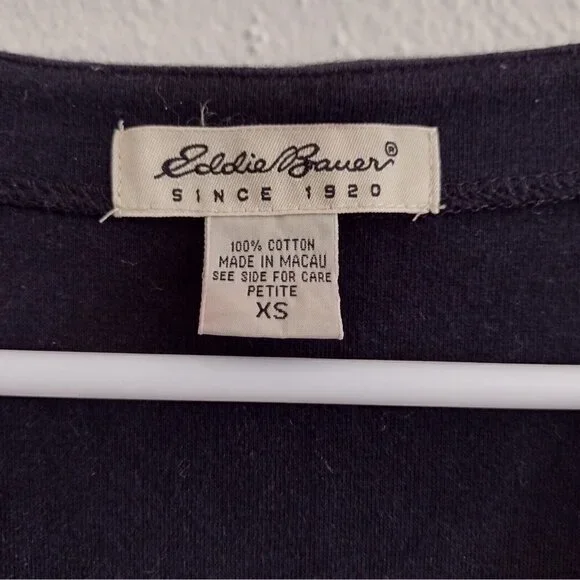 Vintage Eddie Bauer Dress Womens XS Cotton Stretchy Black Maxi Sleeveless - Picture 8 of 8